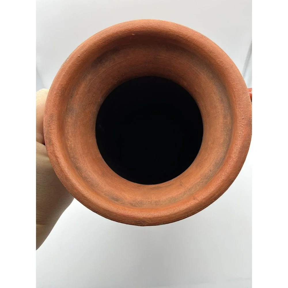Vintage Heavy Ceramic Vase Gran Deposito Red Grain Italian 12.5